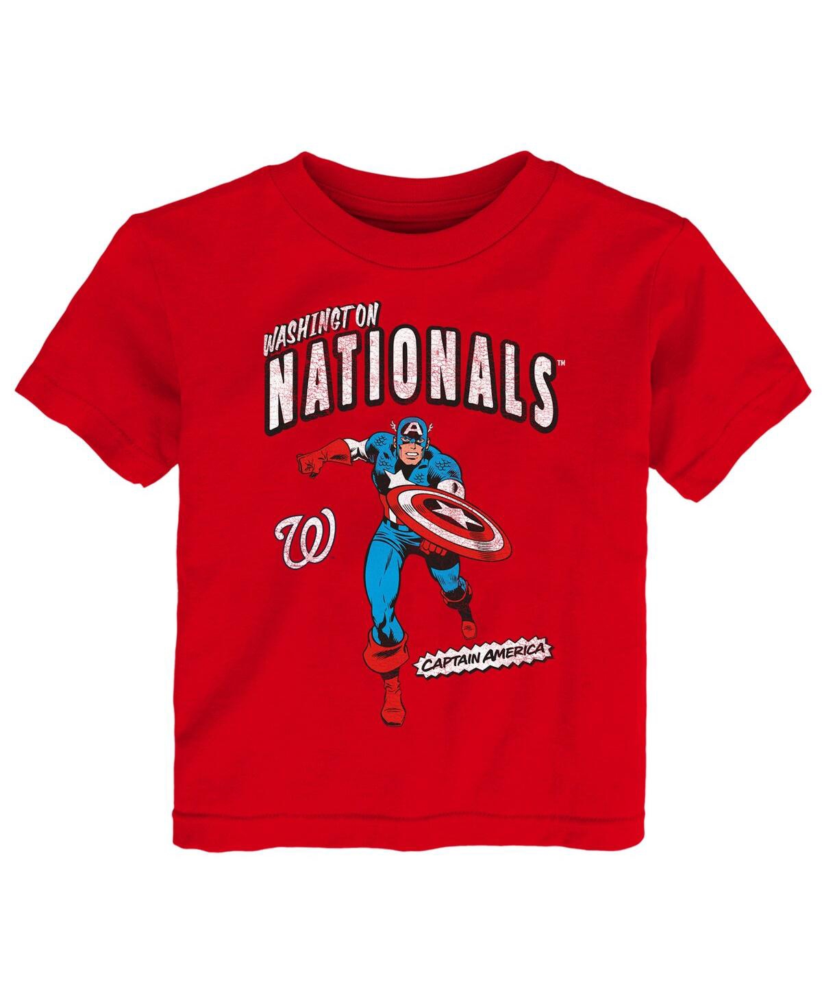 Shop Outerstuff Toddler Boys And Girls Red Washington Nationals Team Captain America Marvel T-shirt