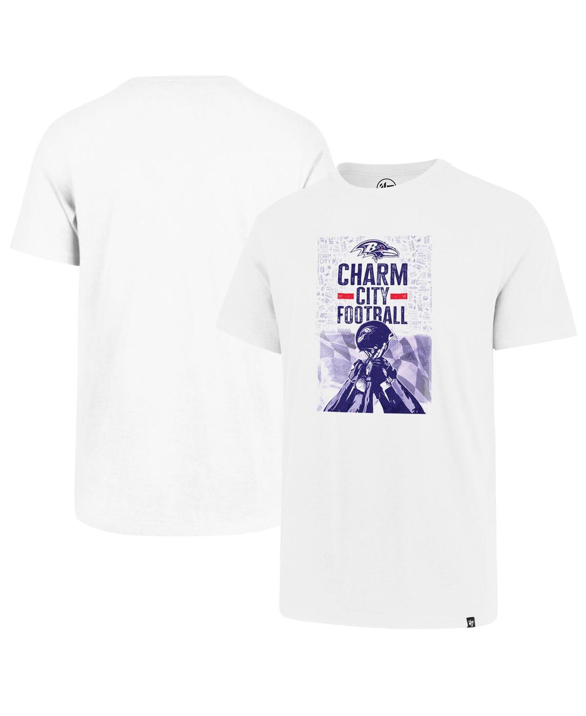 47 Brand Men's ' White Baltimore Ravens Charm City Football T-shirt