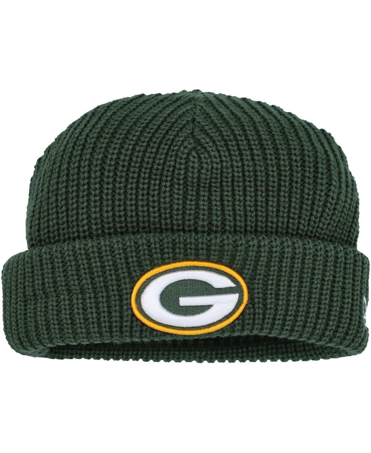 Мужская зеленая вязаная шапка Green Bay Packers Fisherman Skully с манжетами