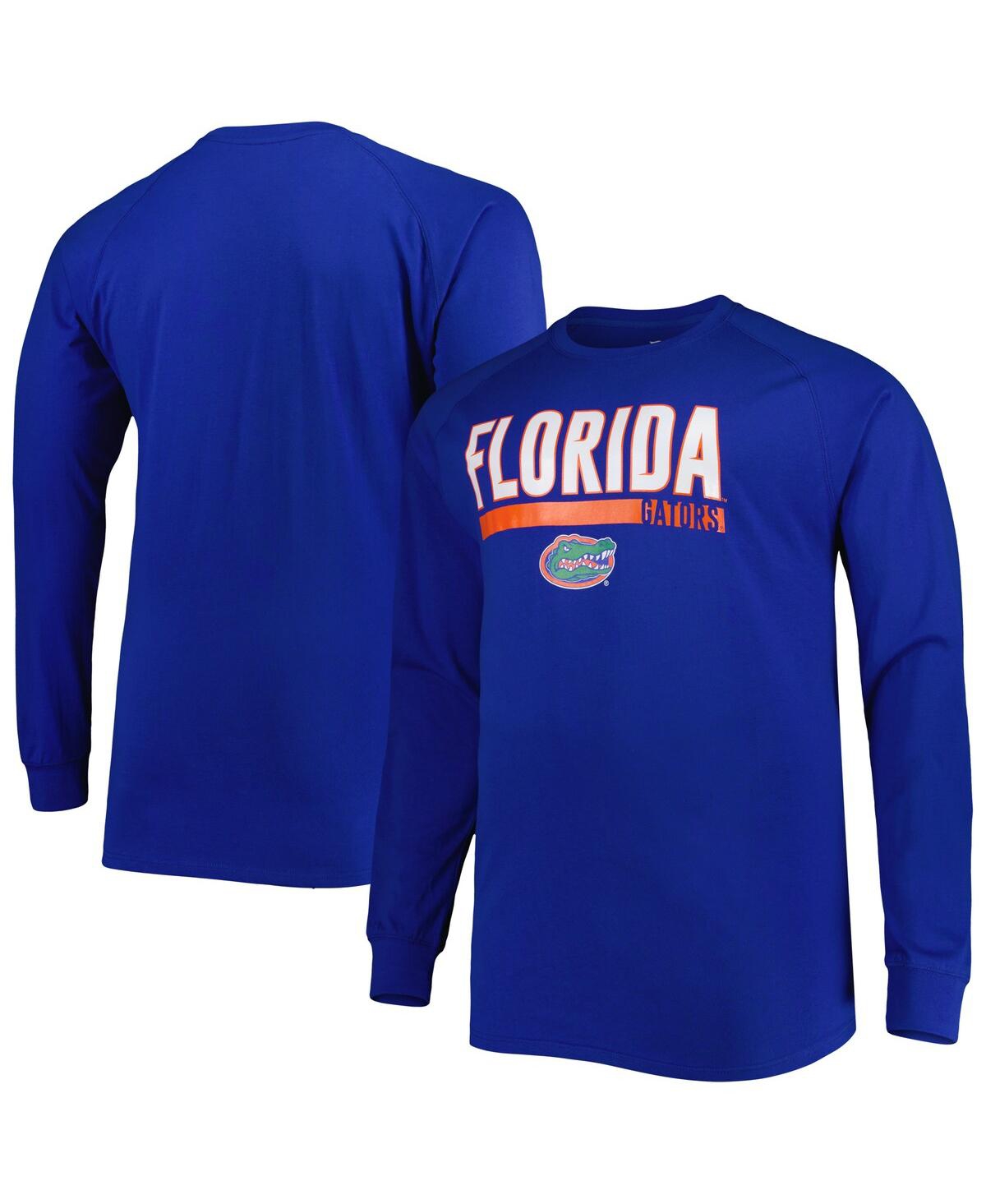 Shop Profile Men's Royal Florida Gators Big And Tall Two-hit Raglan Long Sleeve T-shirt
