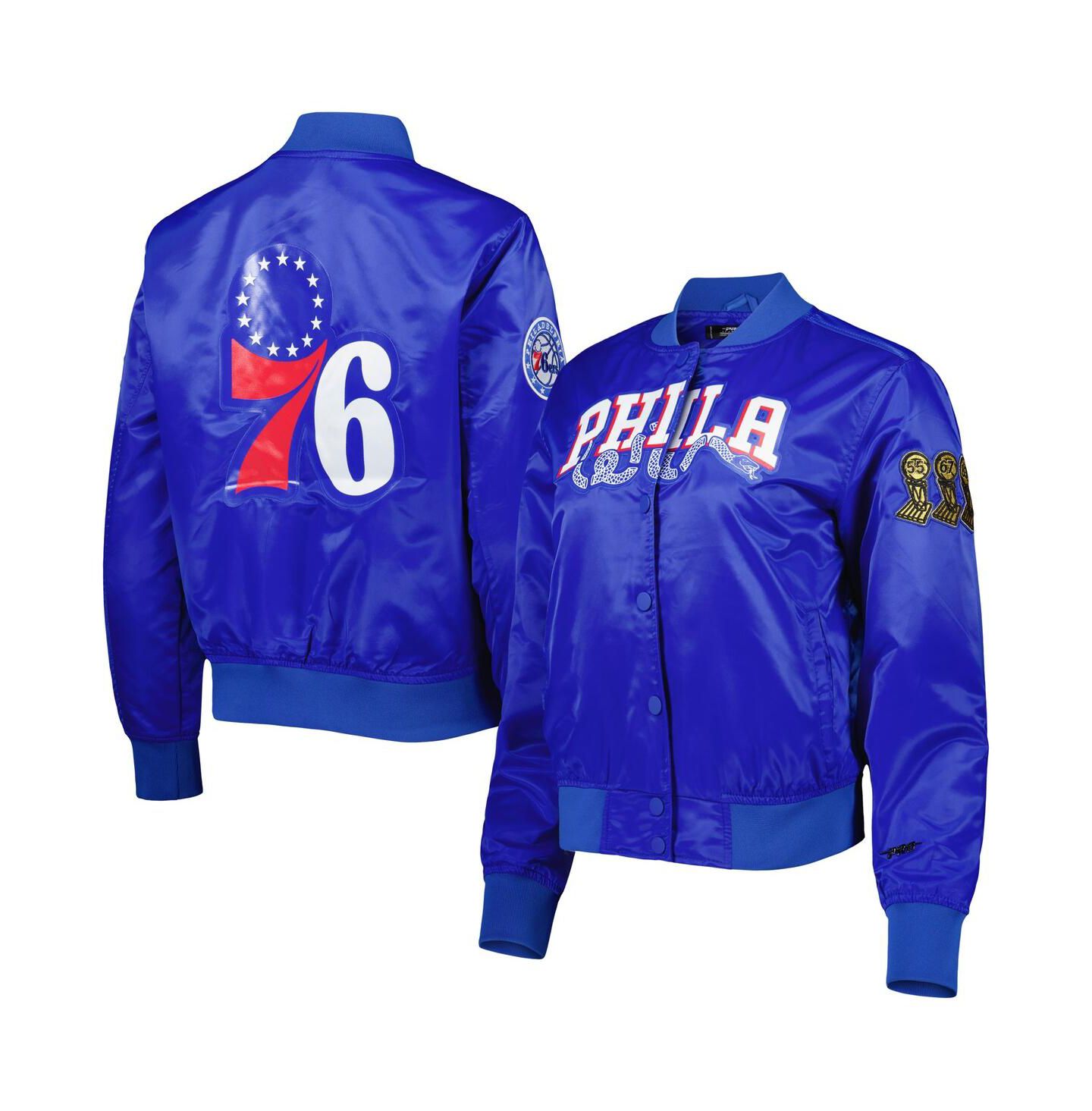 Женская куртка Pro Standard Royal Philadelphia 76ers Classics Satin Full-Snap — фото 1