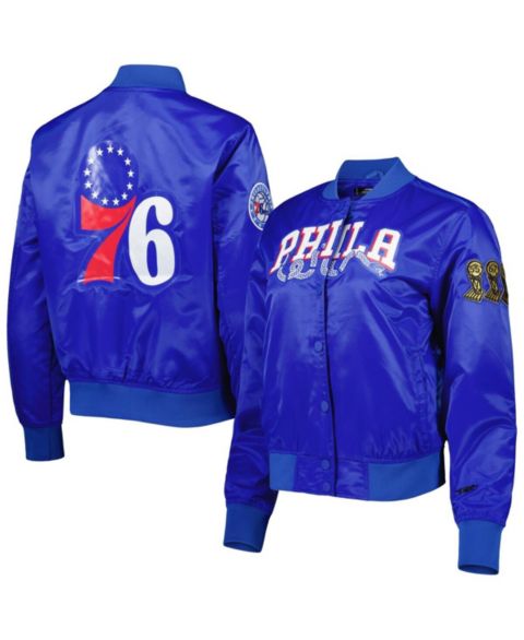 Женские куртки Pro Standard Women's Royal Philadelphia 76ers Classics Satin Full-Snap Jacket