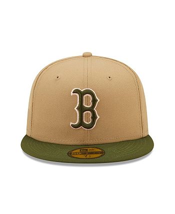 Men's New Era Khaki/Olive Boston Red Sox Pink Undervisor 59FIFTY Fitted Hat