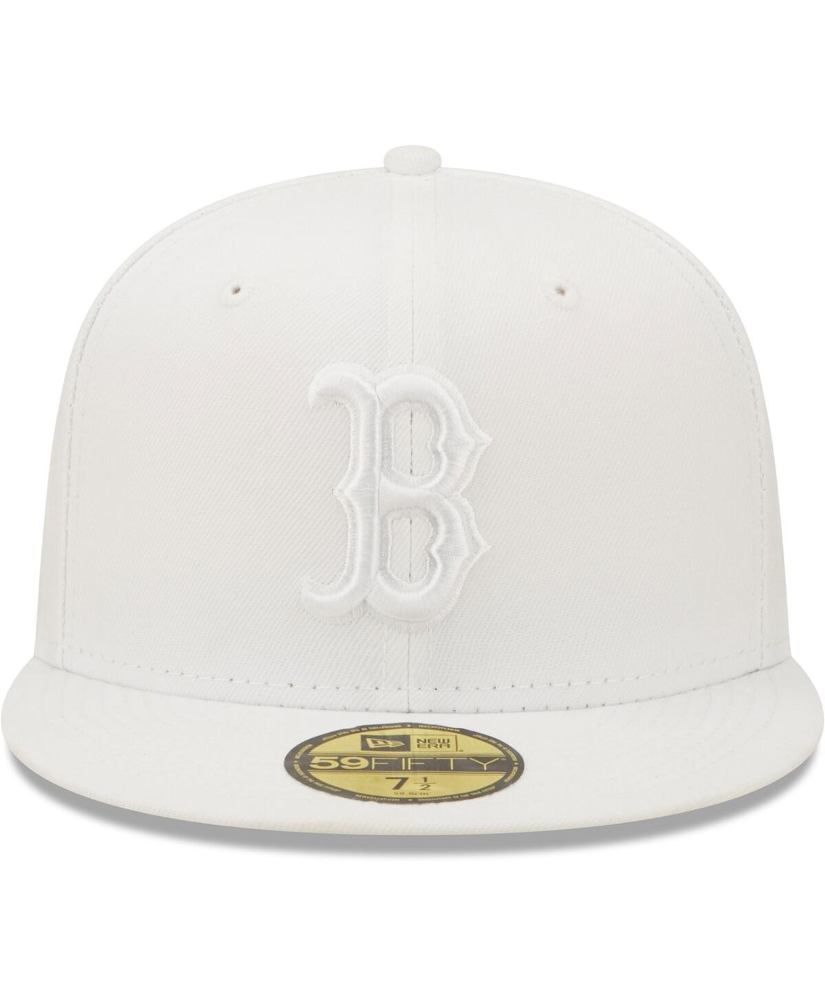 NEW ERA MEN'S NEW ERA BOSTON RED SOX WHITE ON WHITE 59FIFTY FITTED HAT 
