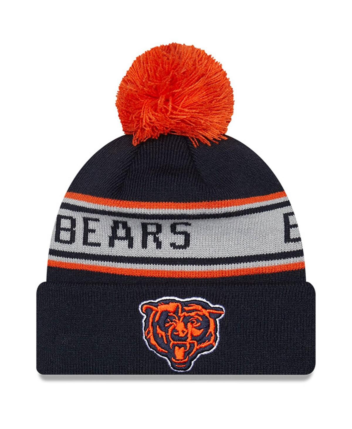 New Era Kids' Big Boys  Navy Chicago Bears Repeat Cuffed Knit Hat With Pom
