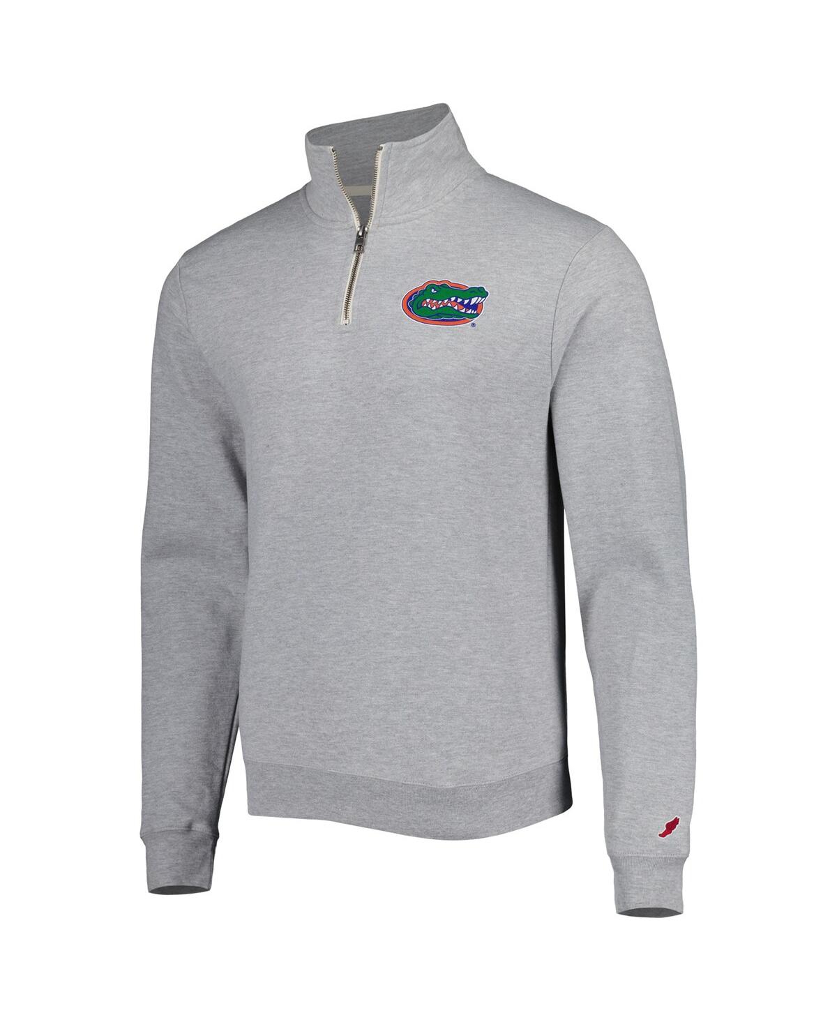 LEAGUE COLLEGIATE WEAR MEN'S HEATHER GRAY FLORIDA GATORS STACK ESSENTIAL FLEECE QUARTER-ZIP SWEATSHIRT 