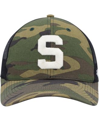 Men's Camo, Black Michigan State Spartans Team Logo Trucker Snapback Hat