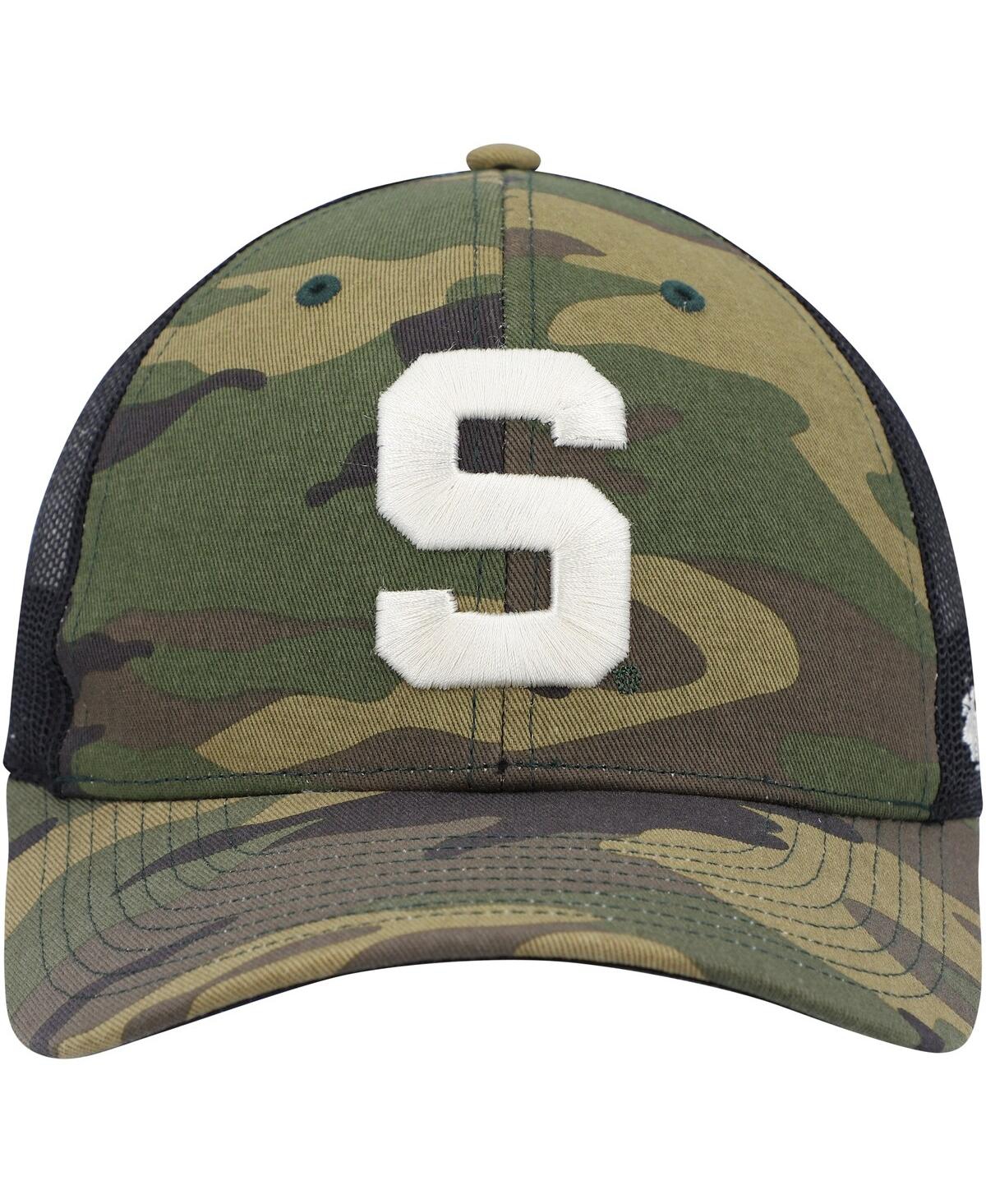 47 Brand Men's ' Camo, Black Michigan State Spartans Team Logo Trucker Snapback Hat In Camo,black