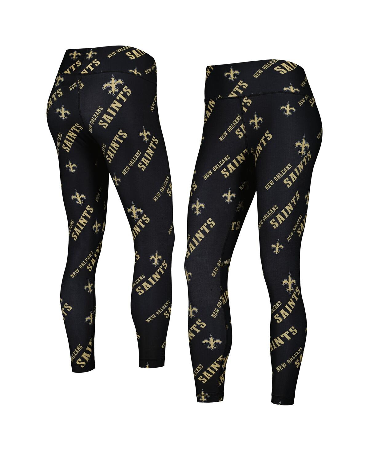 Shop Concepts Sport Women's  Black New Orleans Saints Breakthrough Allover Print Leggings