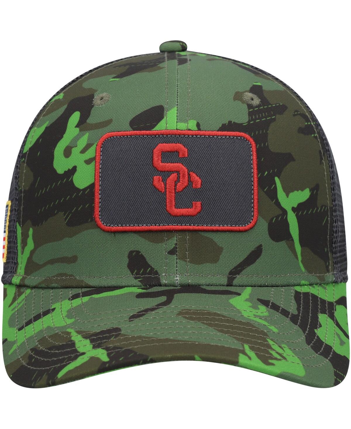 Shop Nike Men's  Camo, Black Usc Trojans Classic99 Veterans Day Trucker Snapback Hat In Camo,black