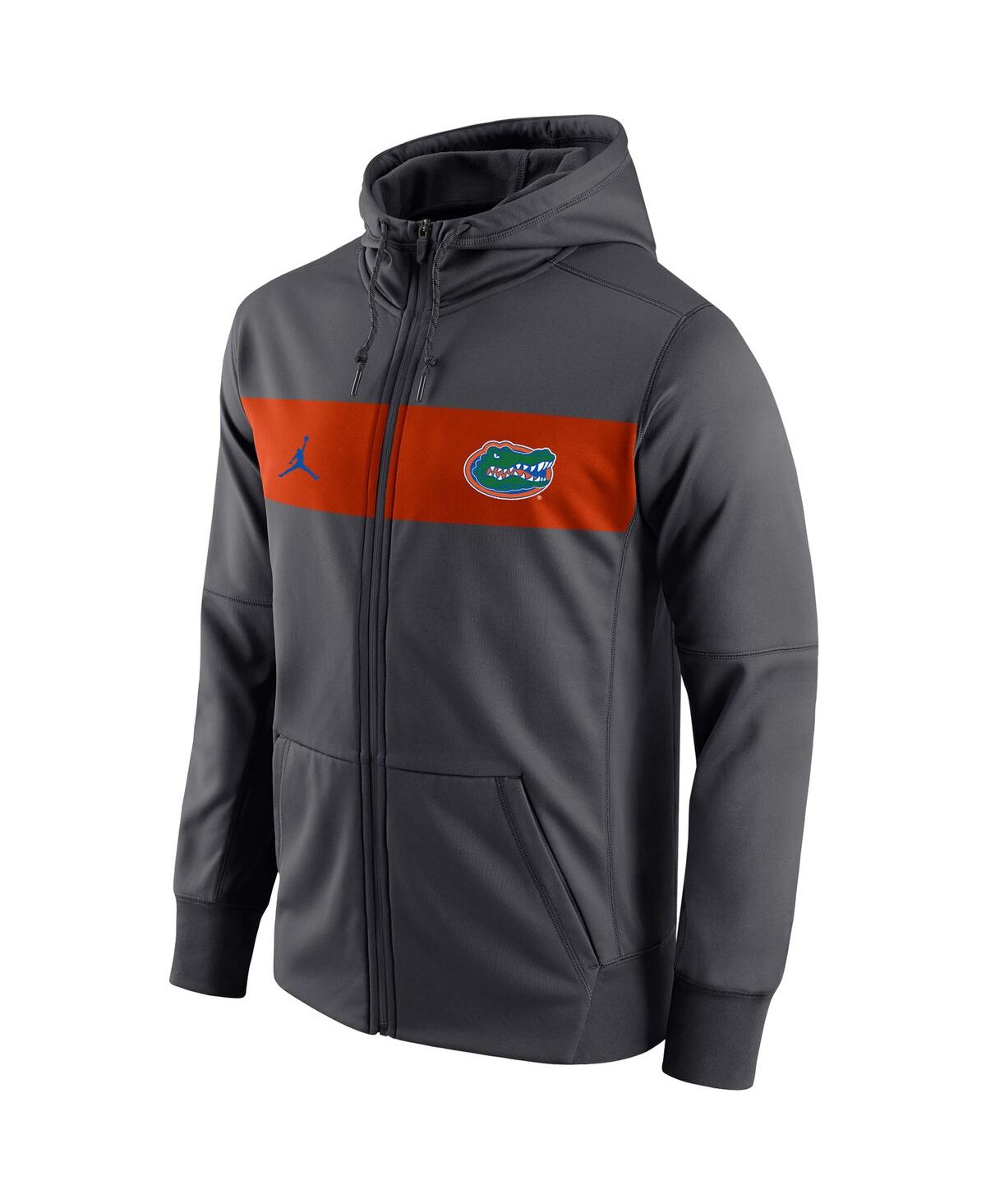 Men's JordanFlorida Gators Logo Performance Full-Zip Hoodie - Anthracite