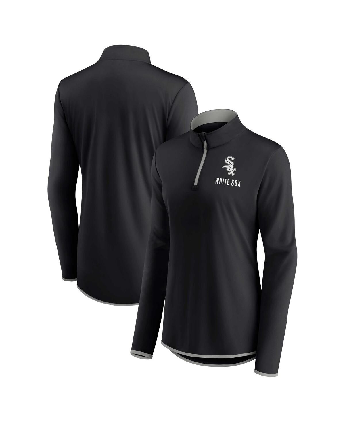 Fanatics Branded Black Chicago White Sox Worth The Drive Quarter-zip Jacket In Black
