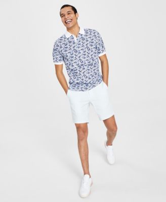 Mens Regular Fit Stretch Shorts Floral Prep Polo Separates Created For Macys