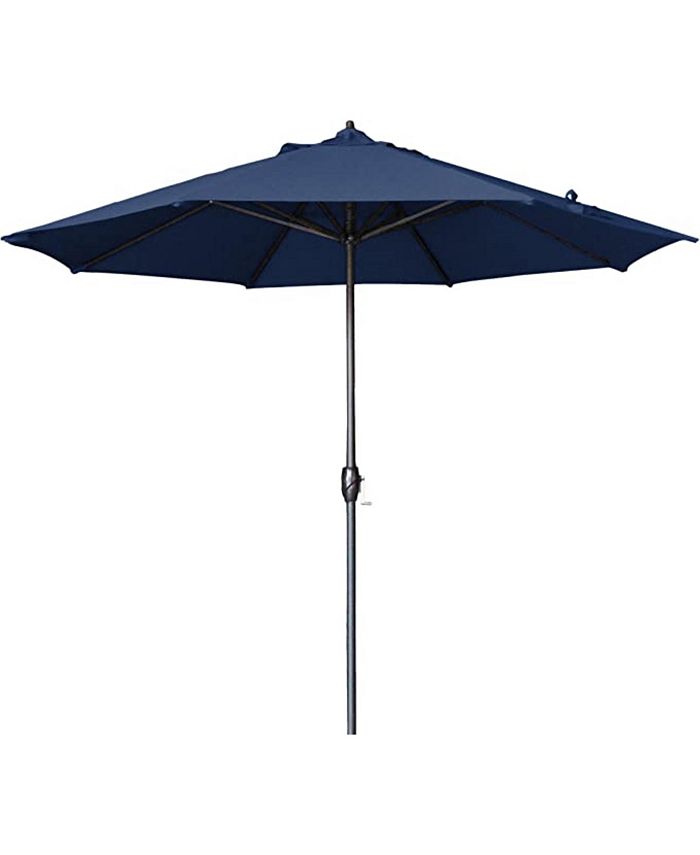 California Umbrella Aluminum Crank Open Navy Olefin Patio Umbrella, 9