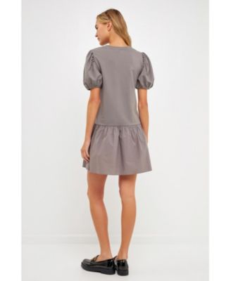 Women's Knit Woven Mixed Dress
