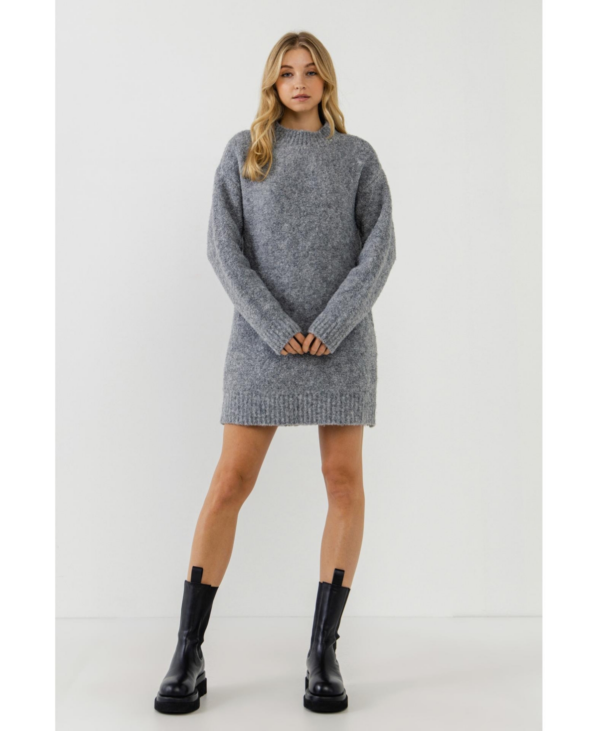 ENGLISH FACTORY WOMEN'S LONG-SLEEVED SWEATER DRESS