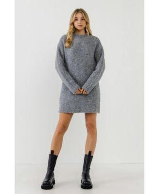 English Factory Women's Long-Sleeved Sweater Dress - Macy's