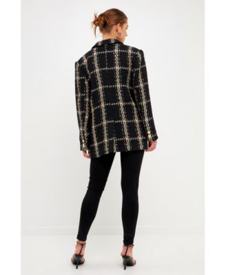 Women's Oversized Tweed Blazer
