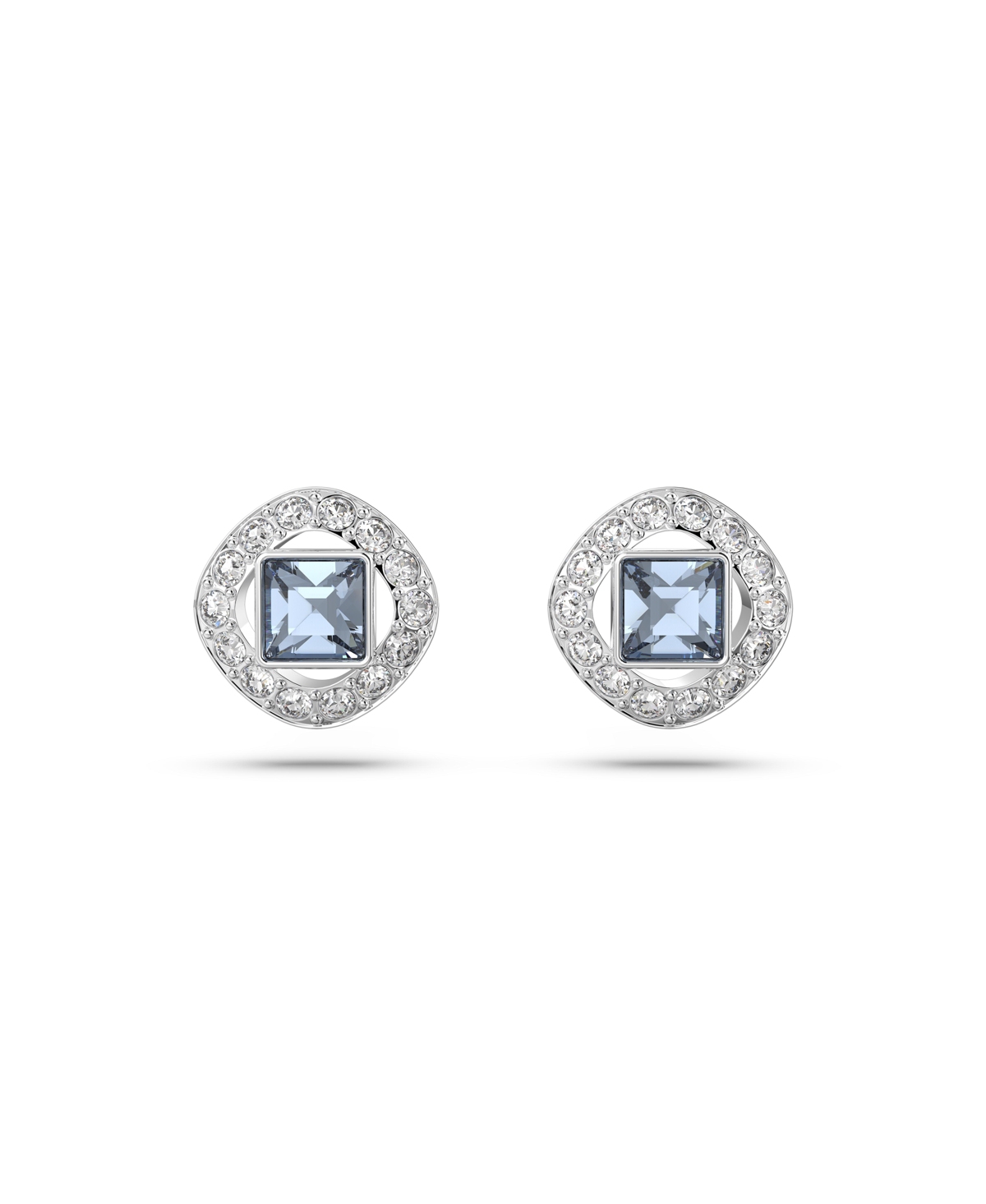 Shop Swarovski Crystal Square Cut Angelic Stud Earrings In Blue