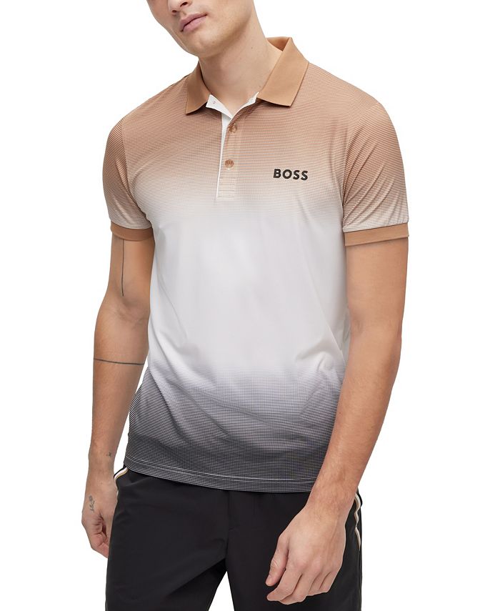 Behoefte aan Keer terug Wonen Hugo Boss BOSS Men's Matteo Berrettini Stretch-Jersey Degrade Signature  Stripes Polo Shirt & Reviews - Hugo Boss - Men - Macy's
