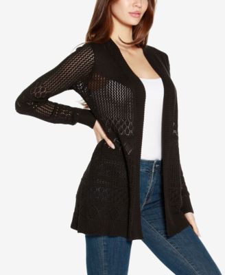 Women's Pointelle Long Sleeves Open Cardigan Sweater
