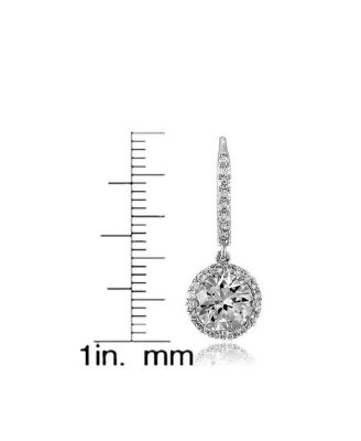 Sterling Silver Cubic Zirconia Dangle Hook Earrings
