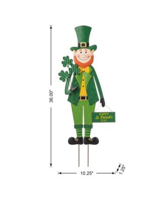 36" H St. Patrick's Metal Leprechaun Yard Stake or Standing Decor or Wall Decor