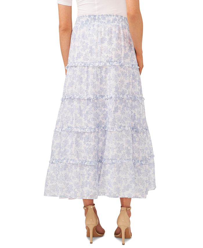 CeCe Women's Pleated Floral Maxi Skirt main image 0