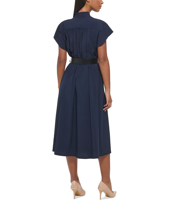 Calvin Klein Women's Cap Sleeve Midi Dress Blue Size 2