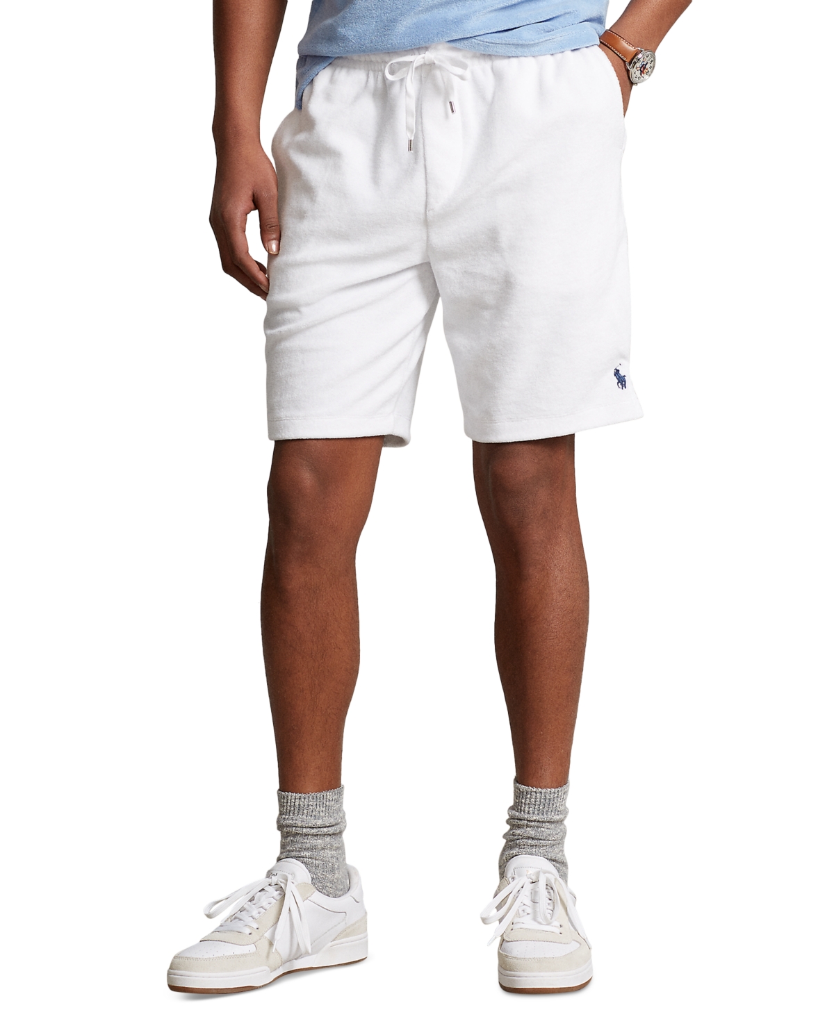 Polo Ralph Lauren Men's 7-3/4-inch Terry Drawstring Shorts In White