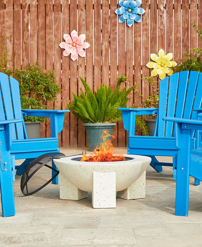 Glitzhome 27.5" Magnesium Oxide Outdoor Patio Modern Faux Terrazzo Wood