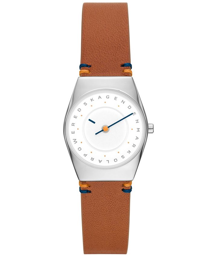 Skagen women's on sale leather watch
