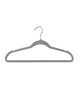 100 Piece Velvet Slim Profile Heavy Duty Felt Hangers in Gray