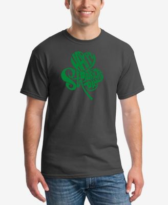 Men's St. Patrick's Day Shamrock Word Art Graphic T-shirt