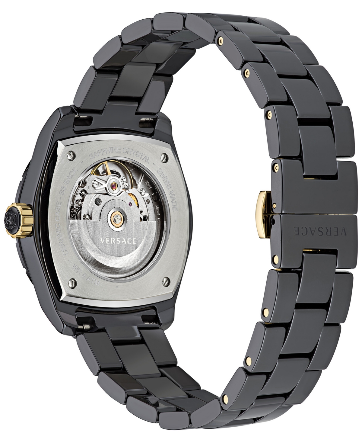 Shop Versace Women's Swiss Automatic Dv One Black Ceramic Bracelet Watch 40mm