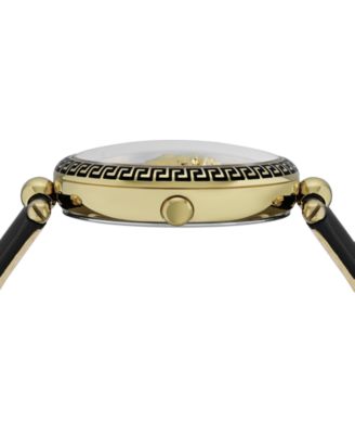 Women's Palazzo Empire Black Leather Strap Watch 39mm