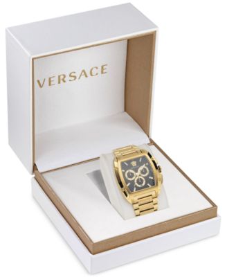 Men's Swiss Chronograph Dominus Gold Ion Plated Bracelet Watch 42x50mm