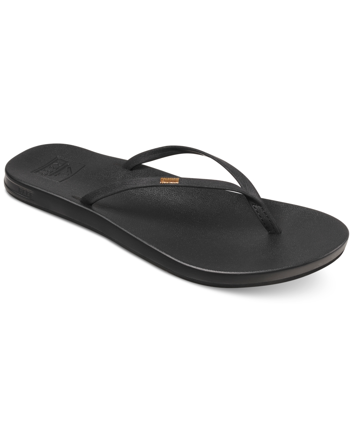 Women's Cushion Slim Slip-On Thong Sandals - Black