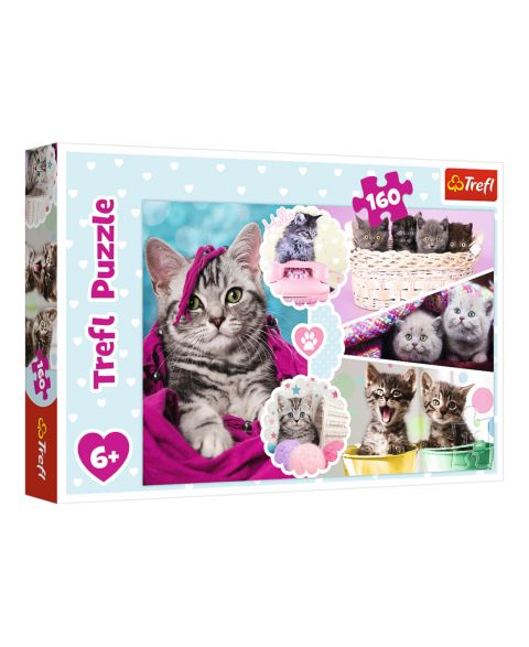 Детский пазл Trefl Lovely Kittens 160 Piece Puzzle, Ages 6+, цвет: Разноцветный
