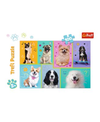 Red 100 Piece Kids Puzzle - In the world of dogs