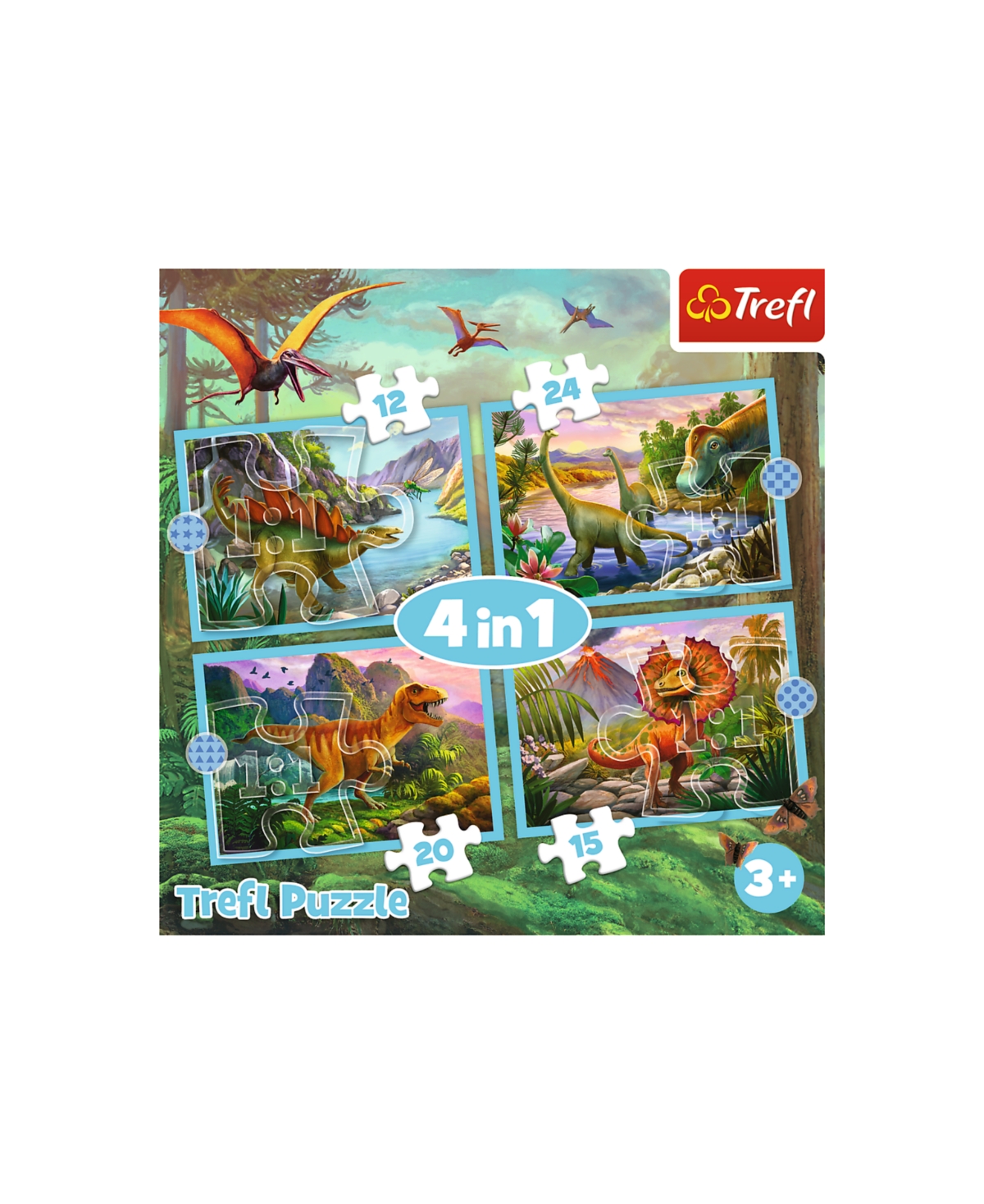 Trefl Preschool 4 In 1 Puzzle- Unique Dinosaurs Or  In Multi