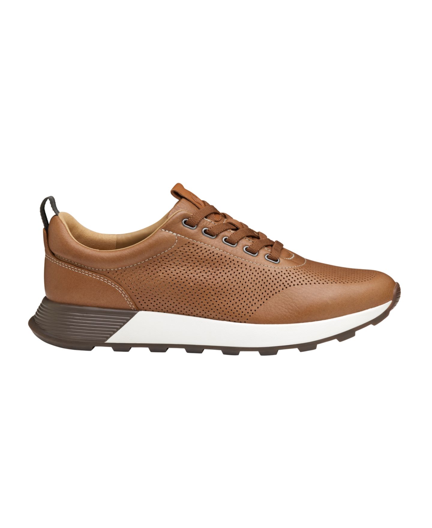 Мужские брюки Johnston & Murphy Leather Kinnon Perforated Jogger, цвет: Рыжевато-коричневый — фото 2