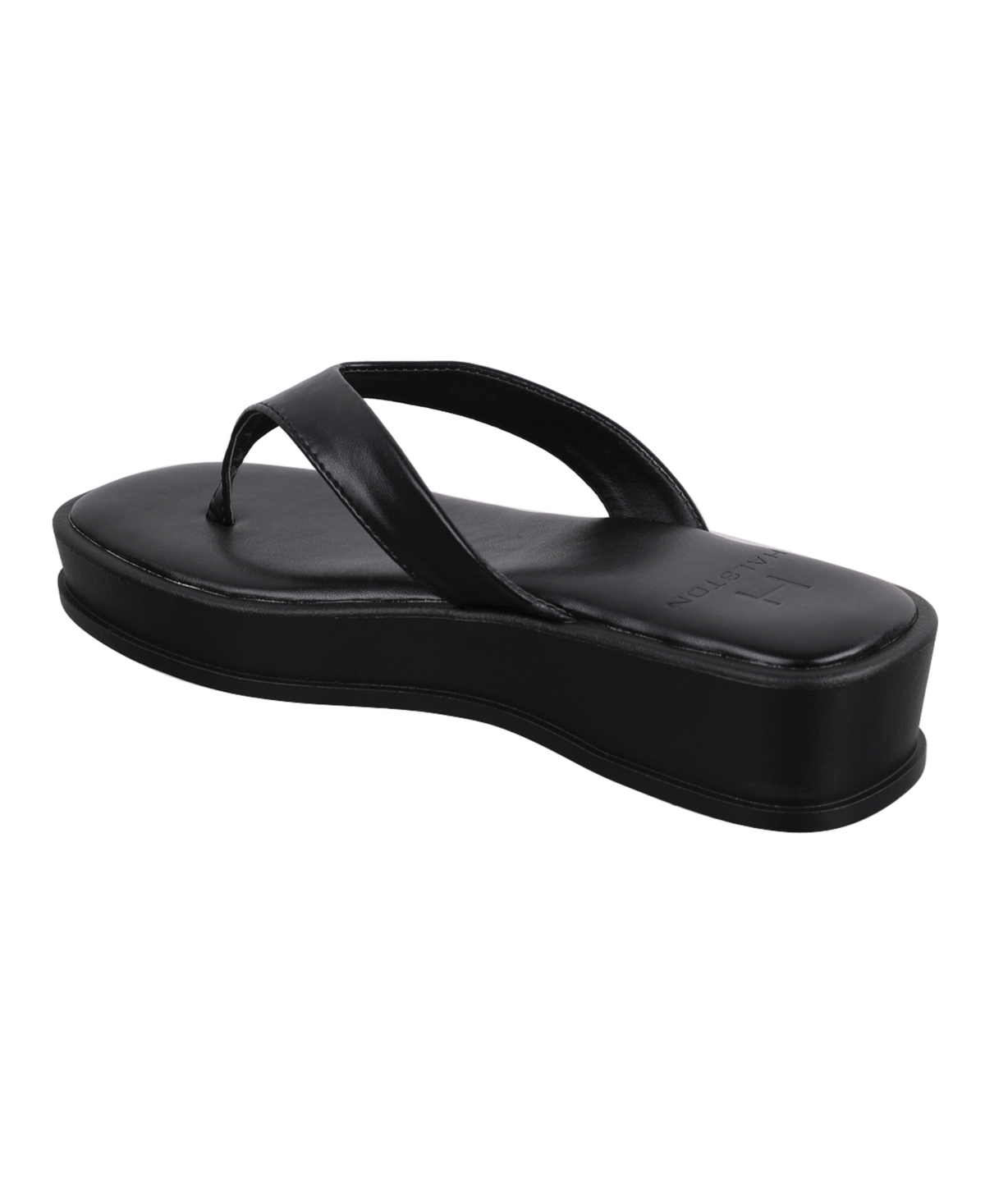 Shop H Halston Women's Soula Slip On Thong Platform Sandals In Black