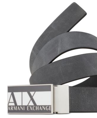 A X Armani Exchange Men s Logo Block Buckle Belt Macy s