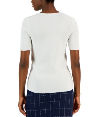 Tahari ASL Women's Short-Sleeve Knit Top 