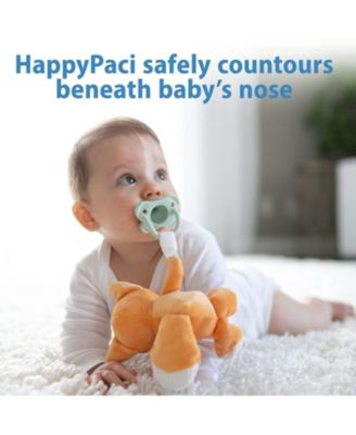 Baby Lovey Pacifier Holder & Teether Clip, Stuffed Animal with Pacifier