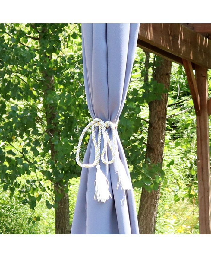 Sunnydaze Decor Indoor/Outdoor Rope Curtain Tiebacks Gold Set of 4