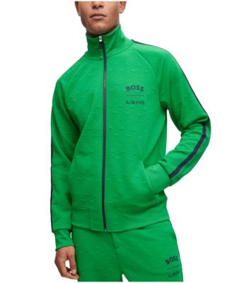 Hugo Boss Men's AJBXNG All-Over Monograms Relaxed-Fit Zip-Up