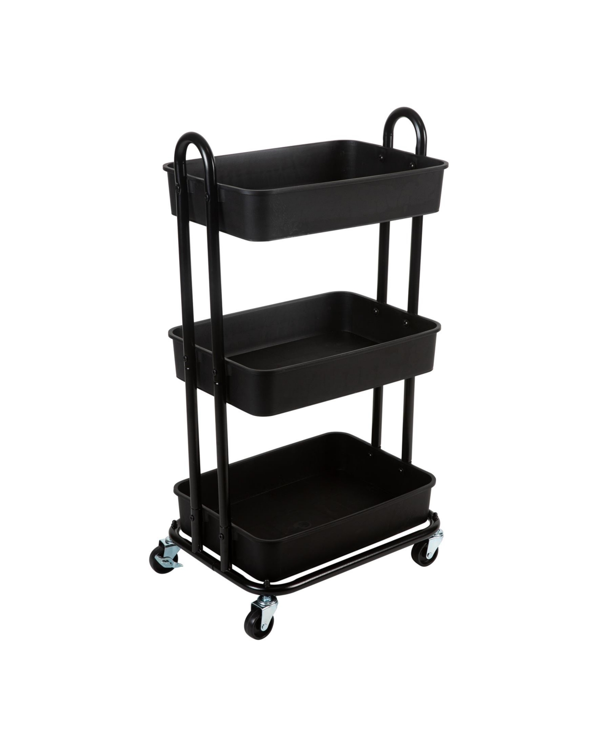 3 Tier Rolling Multifunctional Storage Cart - Black