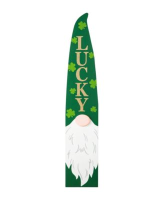 42" H St. Patrick's Wooden Gnome Porch Decor